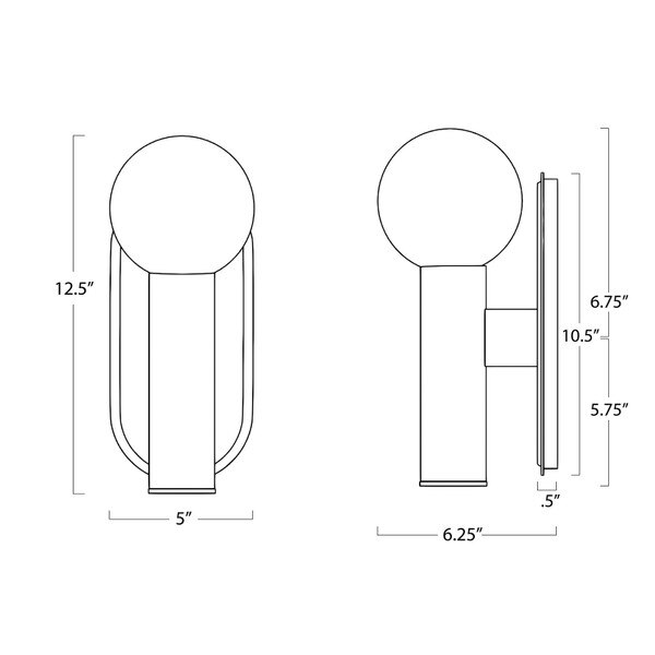 Dion Sconce (Oil Rubbed Bronze) - Open Box Line Drawing